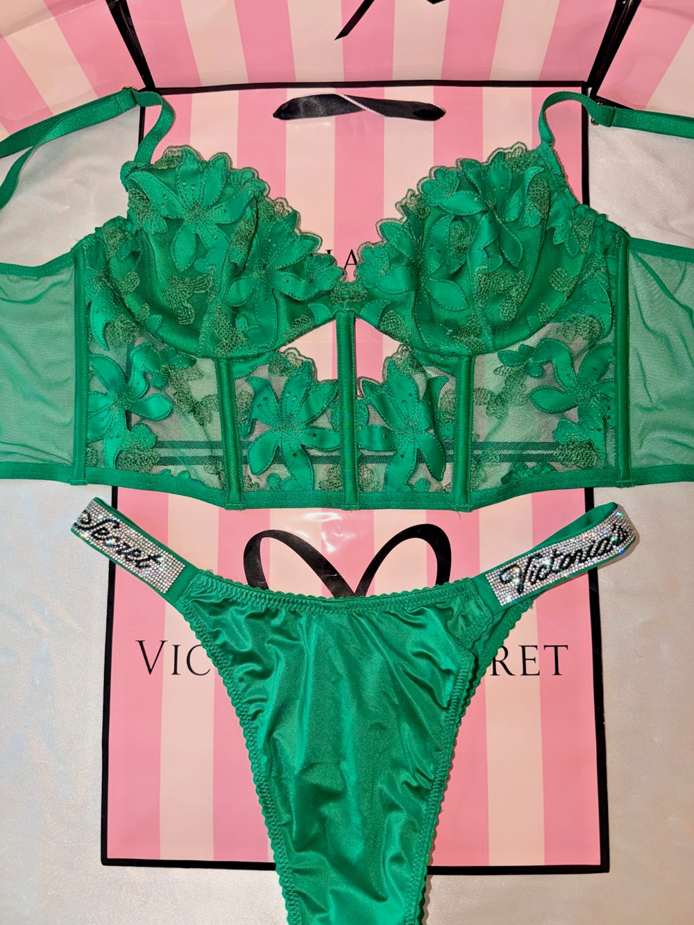 Victorias Secret Bra Corset Clubbing Top Emerald Green Small